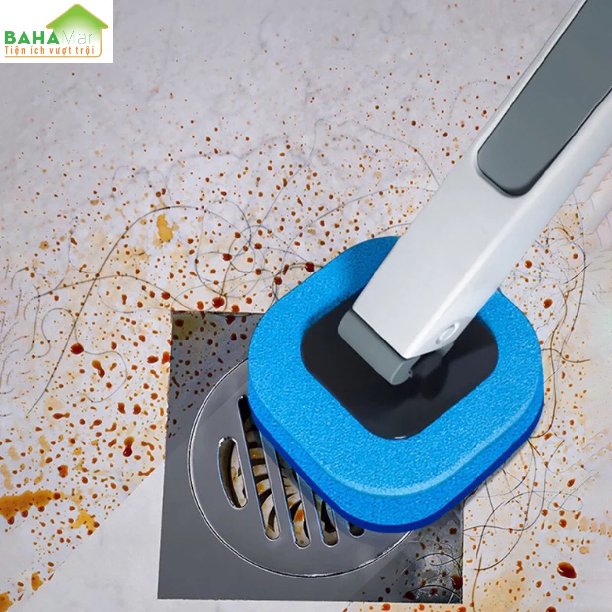 BỘ DỤNG CỤ LÀM VỆ SINH NHÀ TẮM CÓ ĐẦU THAY THẾ DÙNG MỘT LẦN "BAHAMAR" thiết kế đầu bàn chải có dung dịch dùng 1 lần làm sạch sạch sẽ và tiện lợi loại bỏ mùi hôi và diệt khuẩn.
