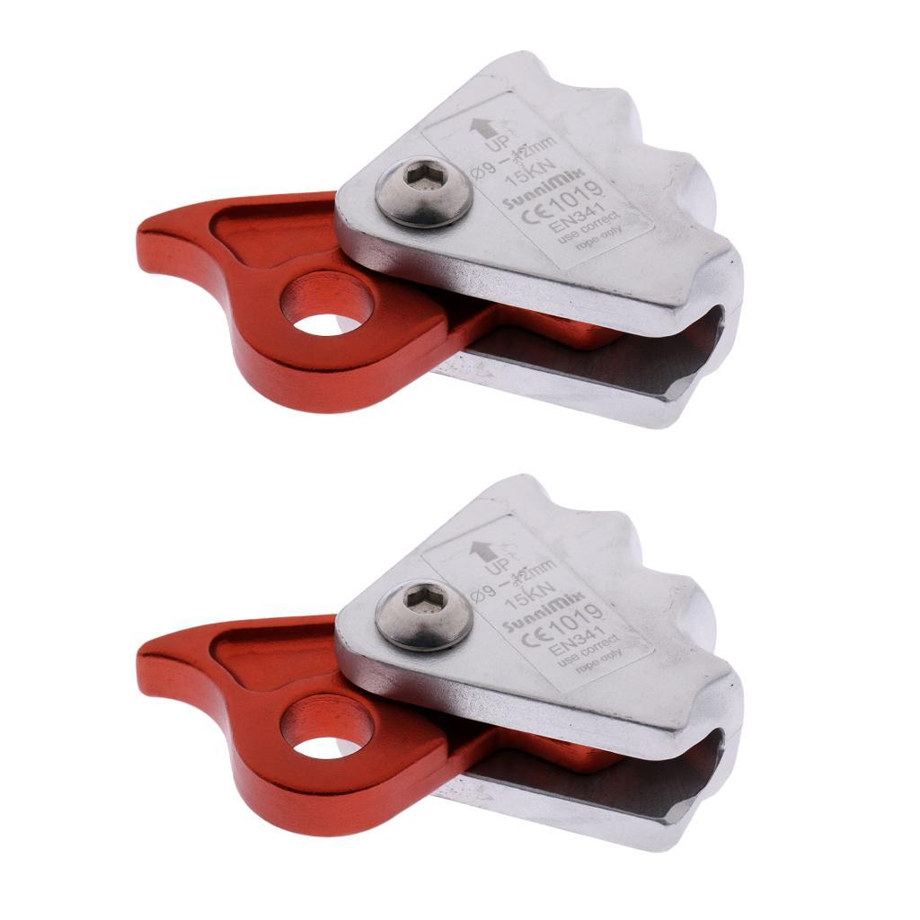 2Pcs 15KN Safety Rock Climbing Rope Grab Protecta for Outdoor Rescue Downhill Abseiling Gear Equipment - CE Certificated