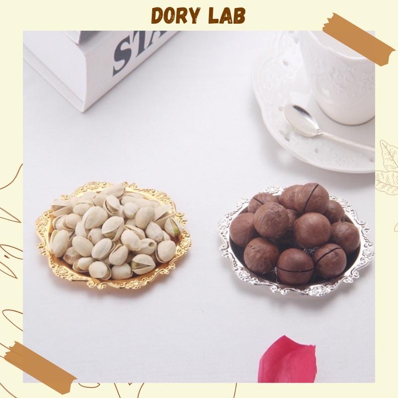 Khay Kim Loại Đựng Nến, Đĩa Tròn Phụ Kiện Decor Chụp Ảnh Phong Cách Cổ Điển - Dory Lab