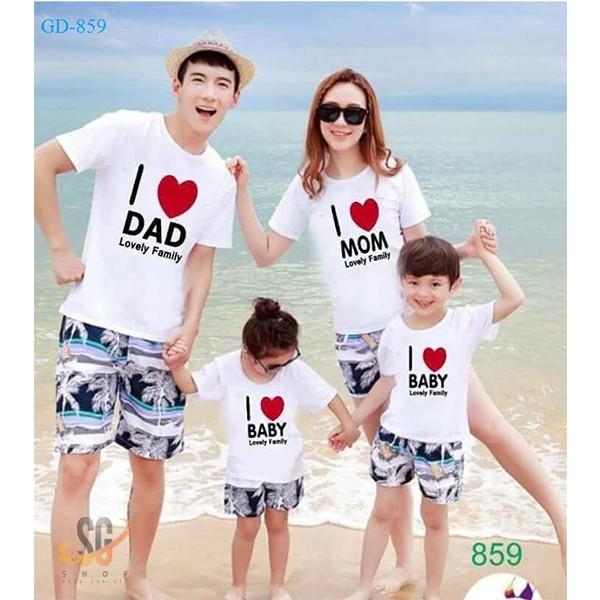 Đồng phục gia đình - ÁO THUN COTTON - màu trắng (GD859T)