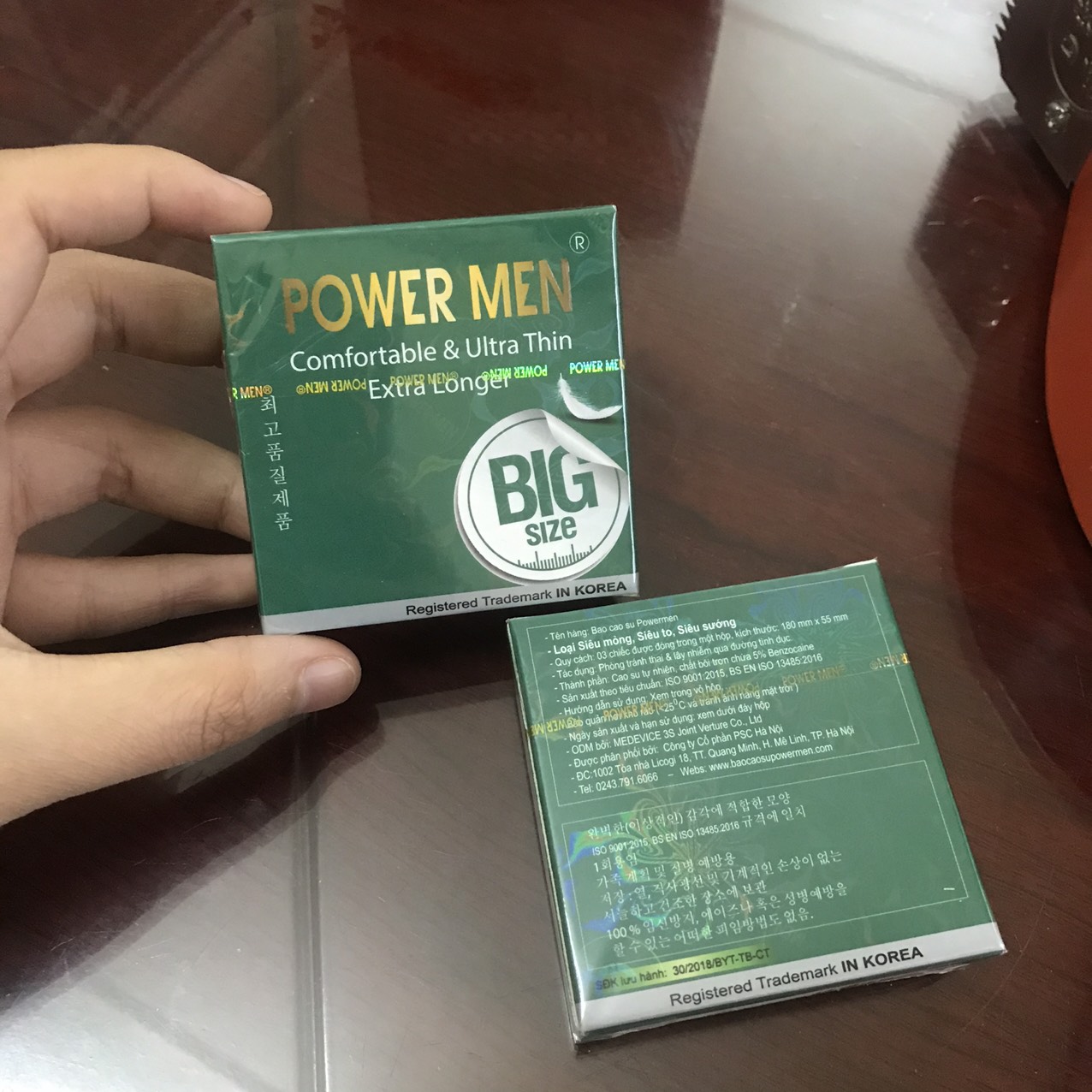 Bao cao su POWER MEN Hộp 3 bcs siêu mỏng, kéo dài size lớn 55mm, nhiều gel bôi trơn