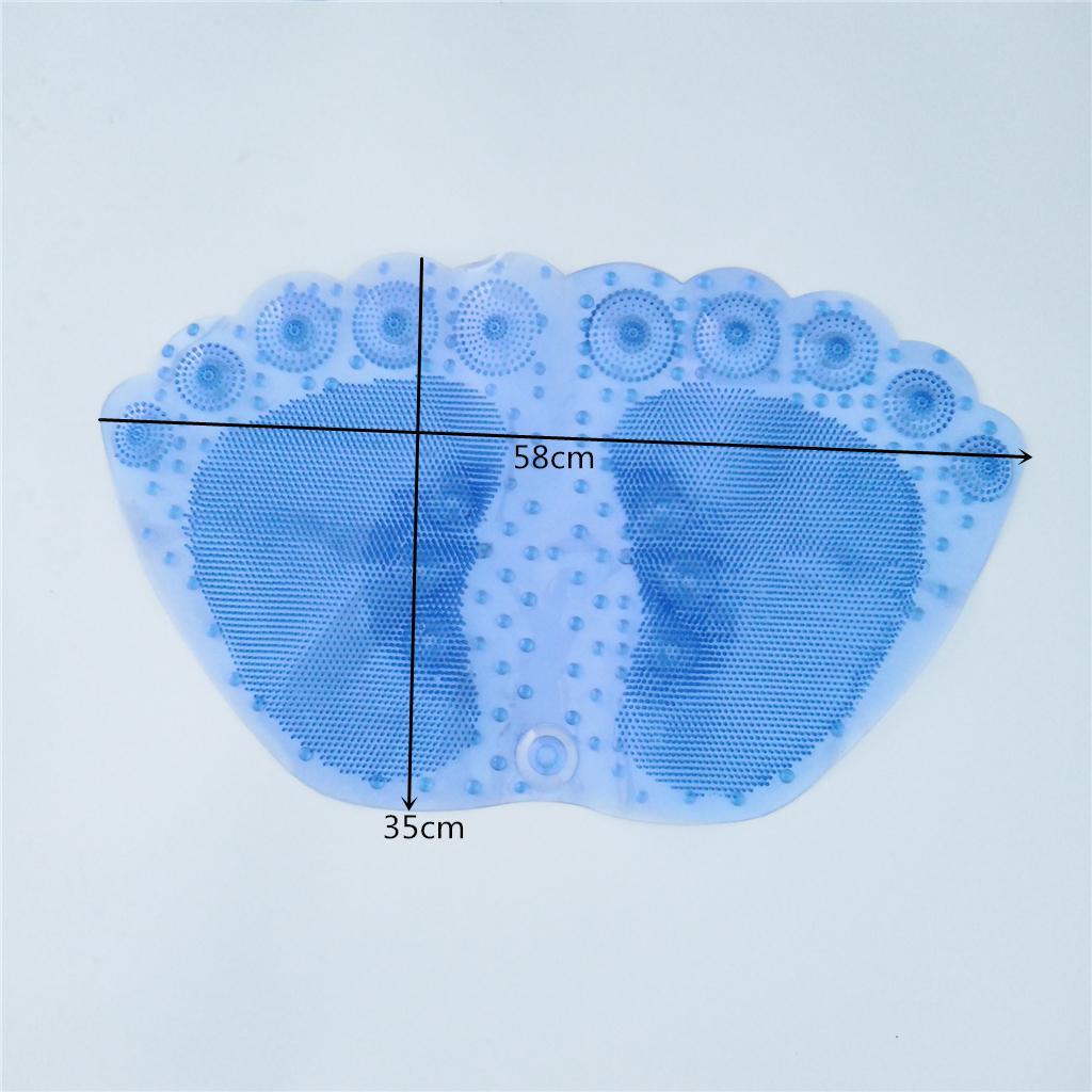 Strong Non Slip Shower Bath Mat Bathroom Rubber Massage PVC w/ Suction Cups