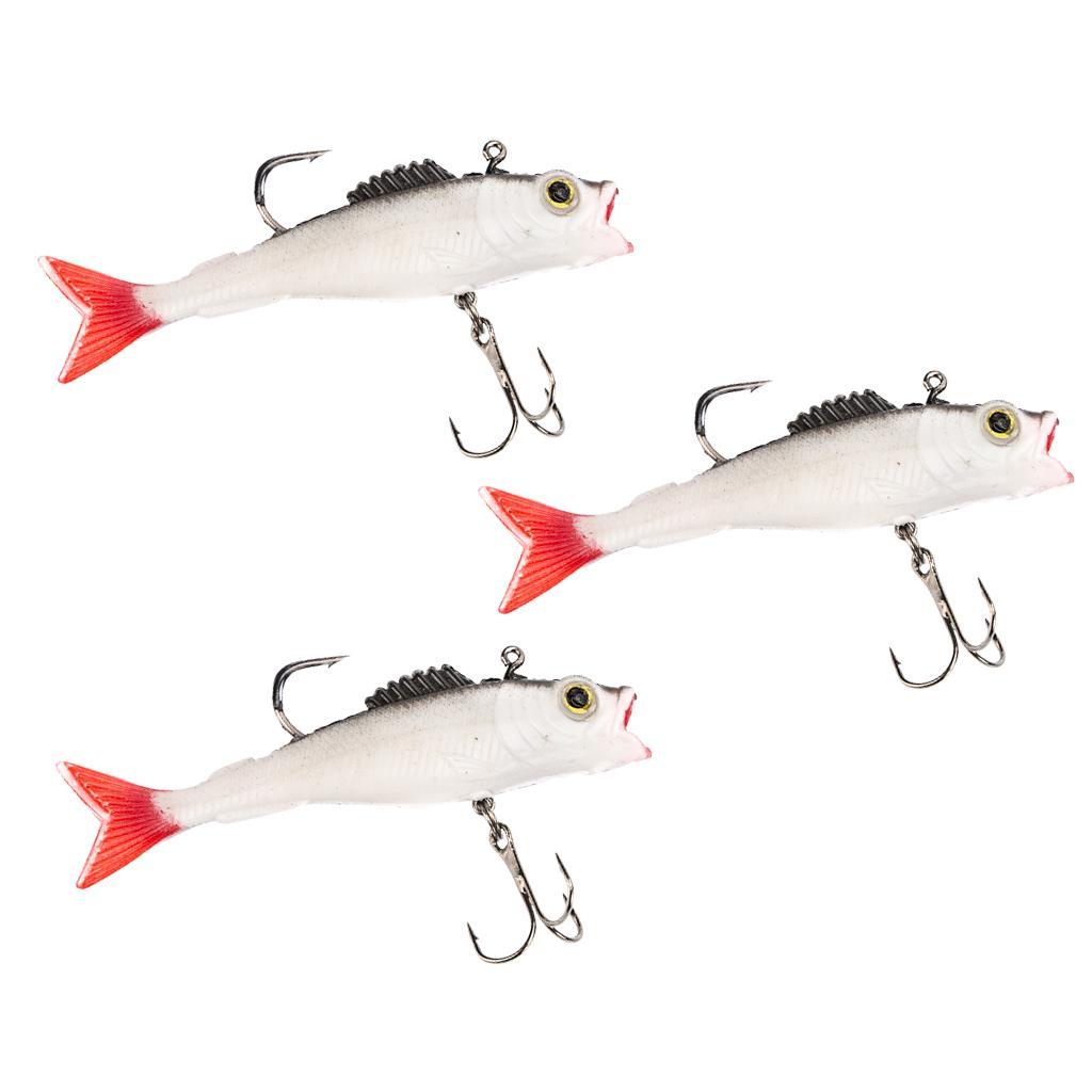 3pcs 9cm PVC Sinking Swimbaits Soft Lead Fishing Lures for Trout Bass Salmon Sea Fishing Tackle