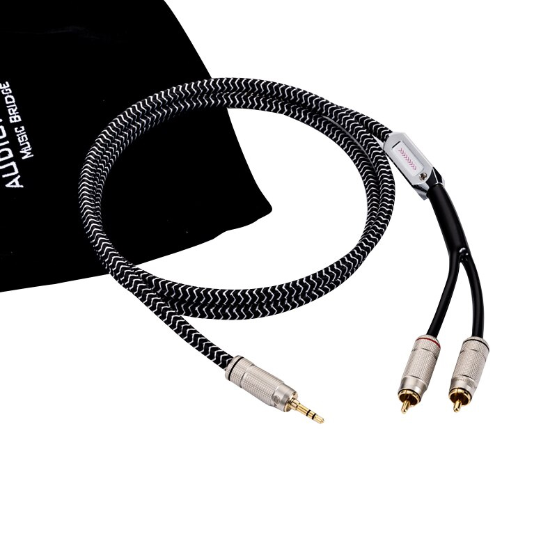 Dây Tín Hiệu Âm Thanh Hifi Audiomeca 3.5mm Ra 2 Đầu RCA Chống Nhiễu Dài 1.5m - Hàng Nhập Khẩu