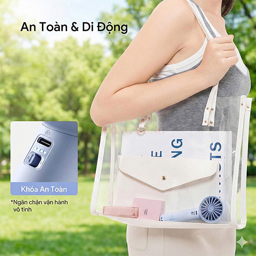 Quạt mini tích điện cầm tay Jisulife Handheld Fan Life10 4000mAh - Hàng chính hãng