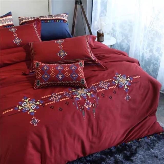 Set Lụa Cưới 6 Món Cao Cấp Hàng Nhập Khẩu Nguyên Set Dành Cho Mùa Cưới 2020