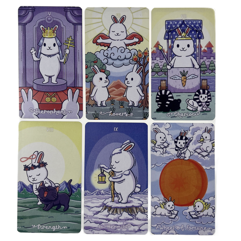 Bộ Bài Chubby Bun Tarot Hộp Thiếc 78 Lá 98x58 Mm Tặng Đá Thanh Tẩy