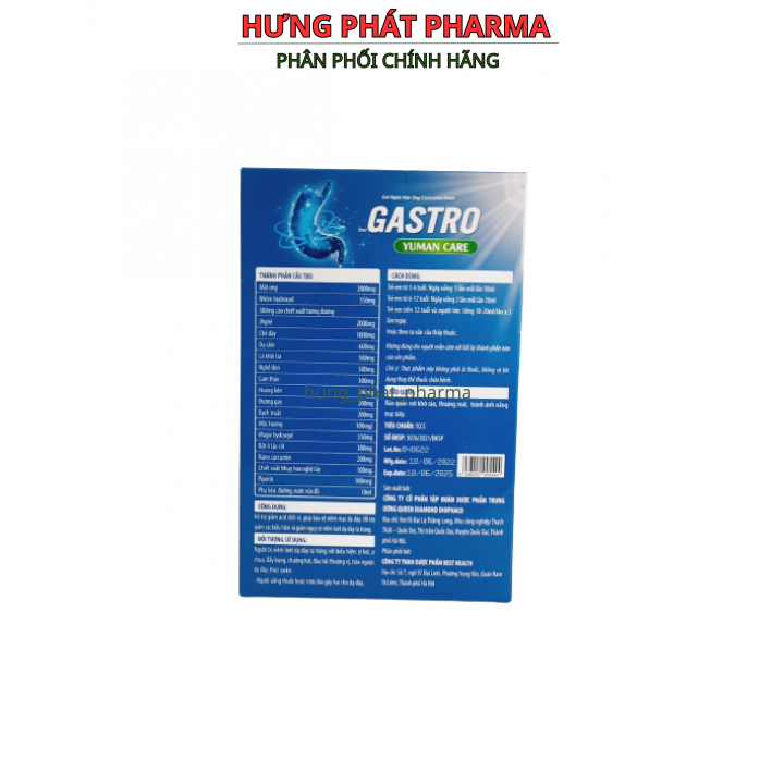 Gel nghệ mật ong curcumin nano gastro yuman care giúp giảm acid dịch vị , bảo vệ niêm mạc dạ dày – hộp 20 gói