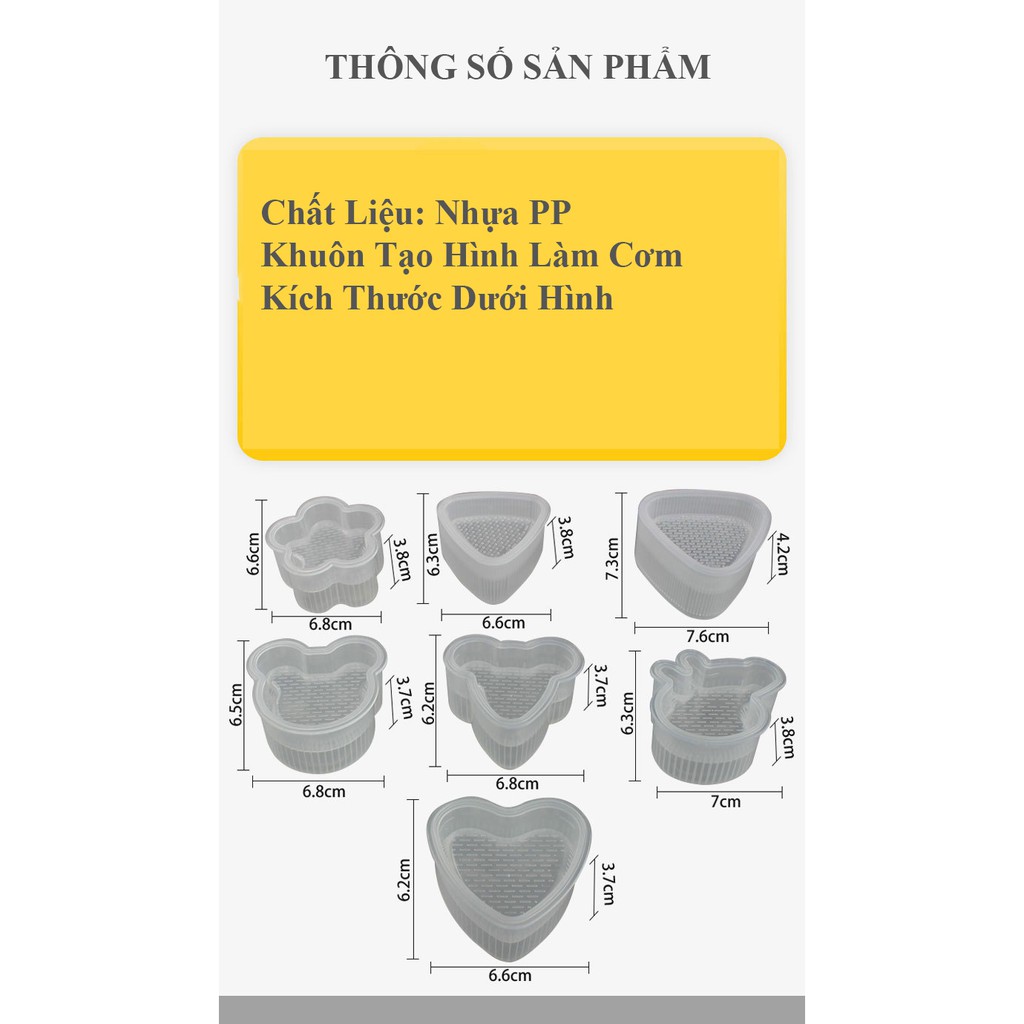Khuôn Làm Cơm Tạo Hình Cực Cute Tiện Lợi