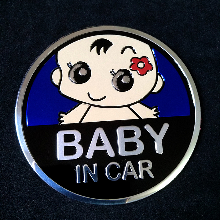 Logo dán kim loại BABY IN CAR