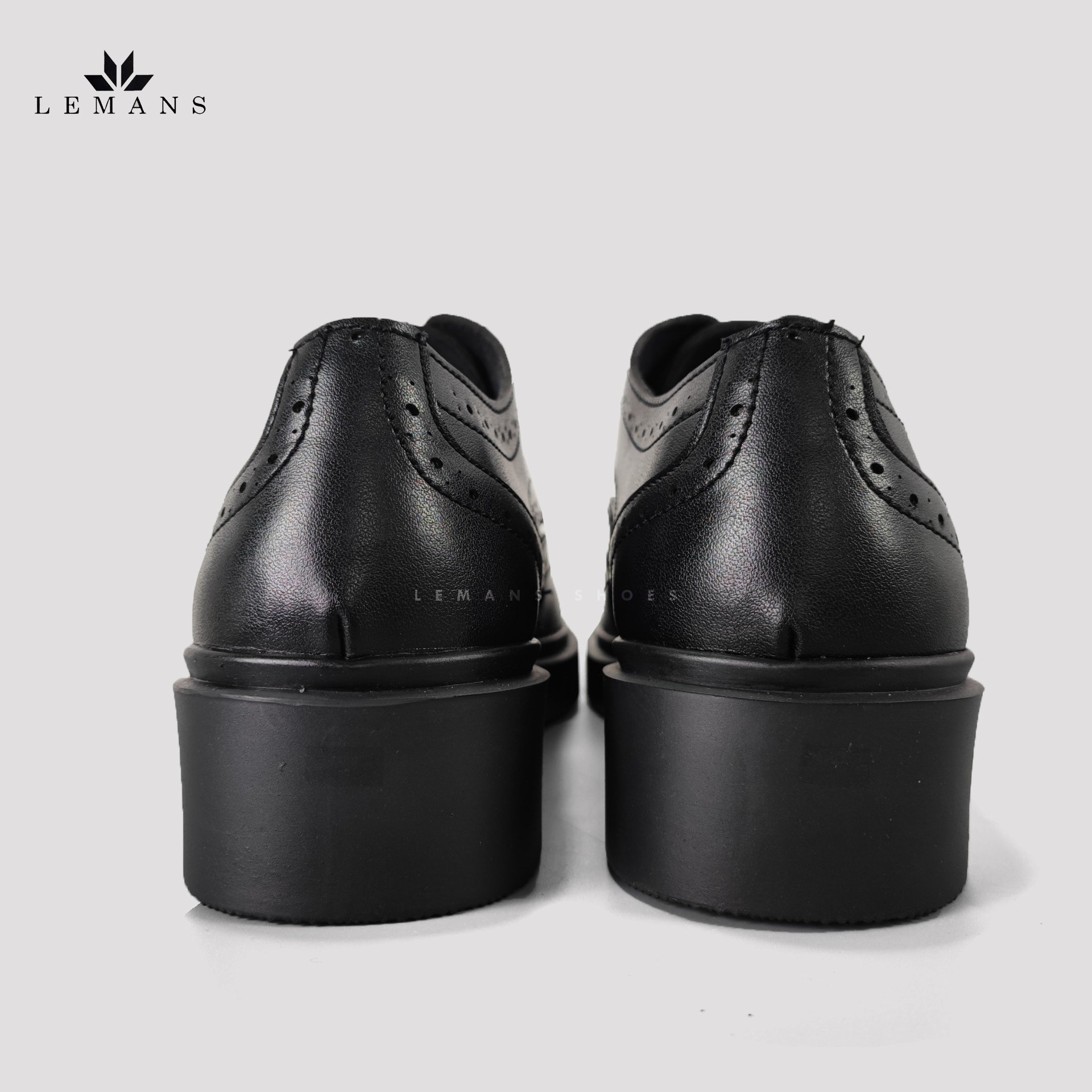 [TẶNG XI] Giày Tây Nam Công Sở Cao Cấp da bò Derby Wingtip LEMANS Black giày derby Bảo Hành 12-24 Tháng