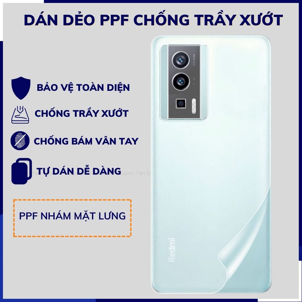 Dán dẻo PPF redmi k60 pro trong suốt hoặc nhám chống bám vân tay bảo vệ điện thoại mua 1 tặng 1 huỳnh tân store