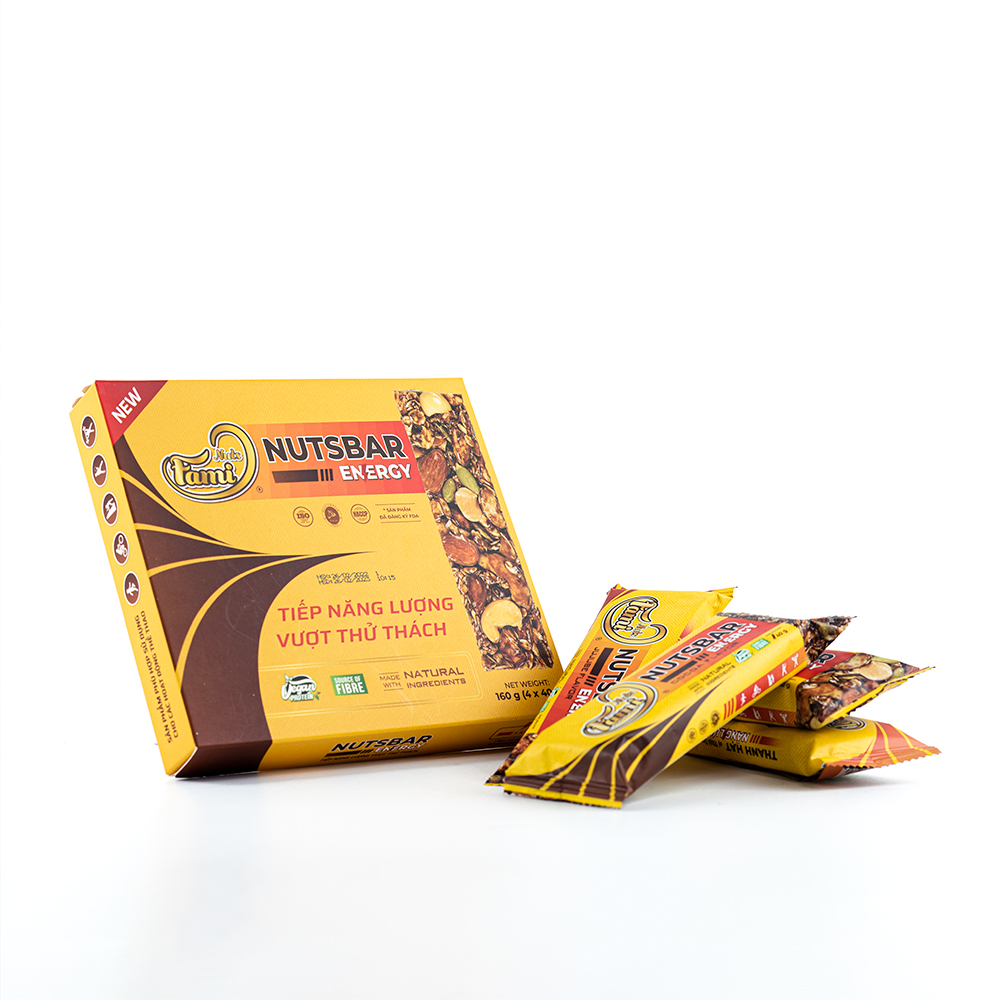 Thanh Hạt Năng Lượng FAMINUTS Vị Táo Đỏ, Cacao, Mật Ong, Cà Phê Nutsbar Energy Hộp 4 Thanh 160g - Thực Phẩm Tiếp Năng Lượng Lành Mạnh