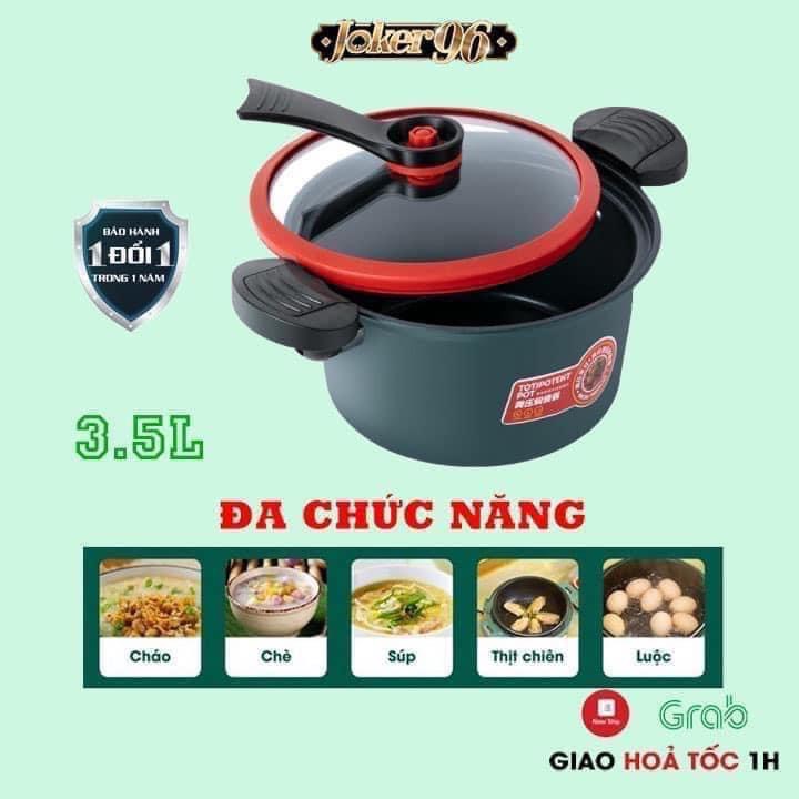 Nồi Áp Suất Đa Năng Chống Dính 3.5 Lít Đường Kính 22Cm Nấu Được Bếp Từ Tiện Lợi