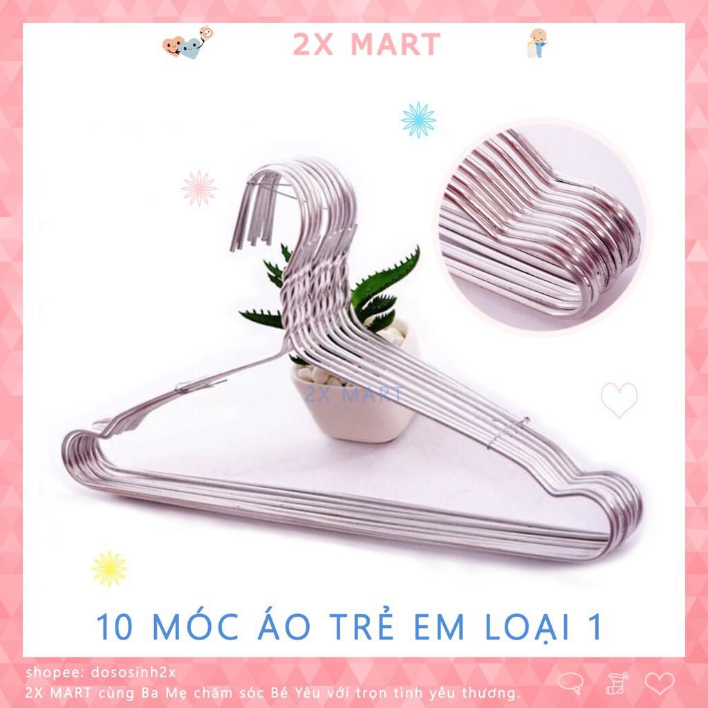 Móc treo quần áo trẻ em phơi đồ cho bé bằng nhôm cao cấp 28 cm (set 30 cái)