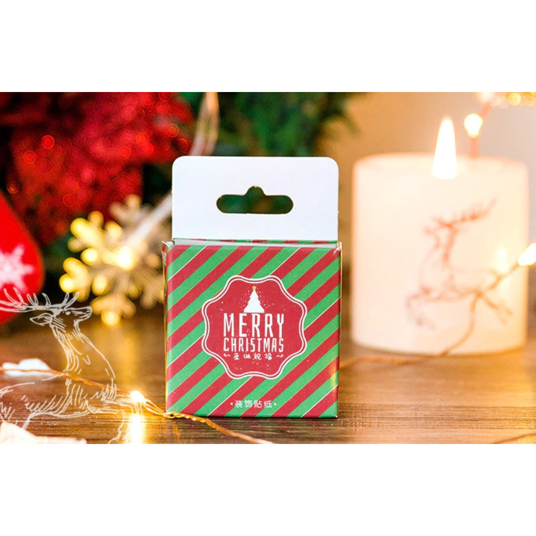Hộp 45 Miếng Dán Sticker Trang Trí Lời Chúc Giáng Sinh