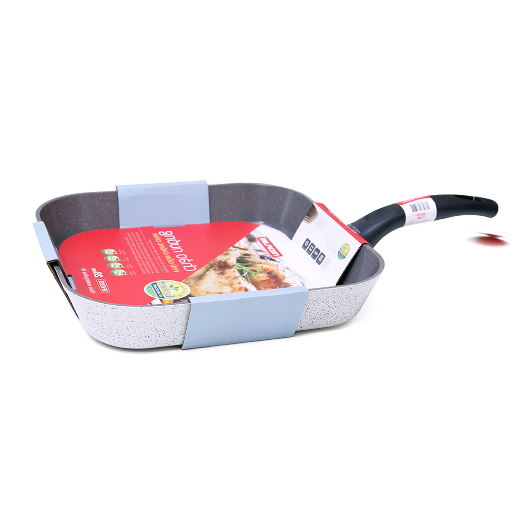 Chảo nướng Neoflam Reverse Vân Đá 28cm màu ghi xám