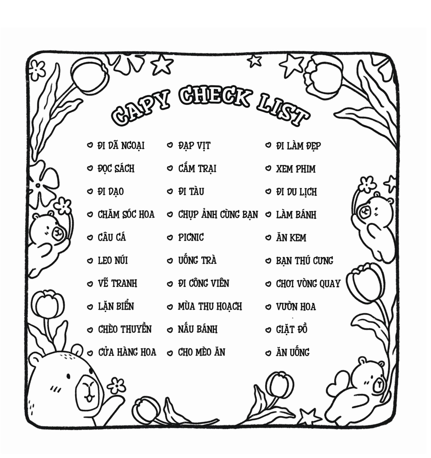 Sách Tô Màu Chữa Lành - Capybara - MEGA