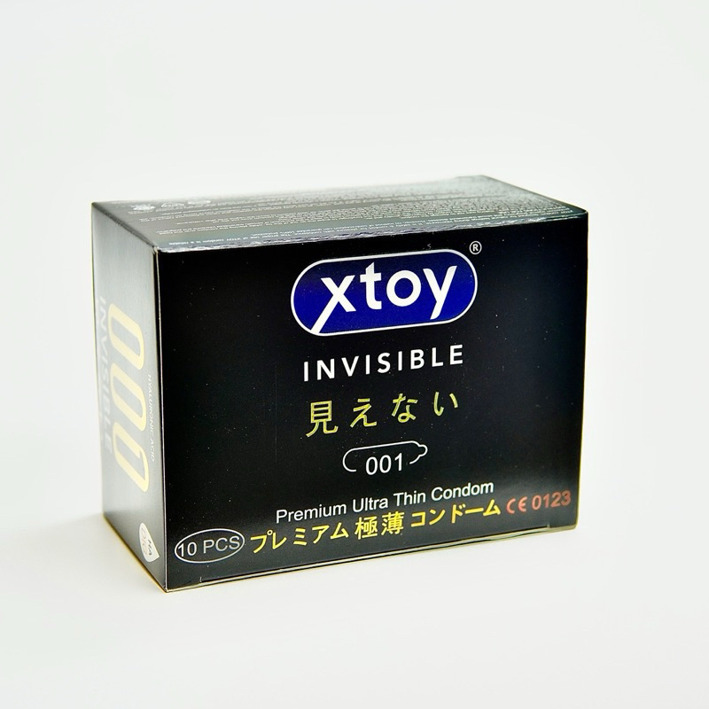 Bao cao su XTOY INVISIBLE 001 siêu mỏng, nhiều gel bôi trơn, kéo dài quan hệ, hương thơm - Hộp 10 chiếc