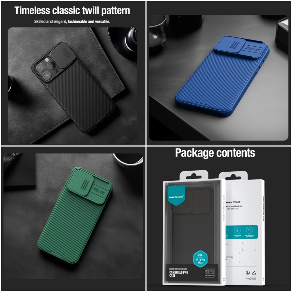 ỐP LƯNG DÀNH CHO ĐIỆN THOẠI IPHONE 15 PRO MAX - 15 PRO NILLKIN CAMSHIELD PRO NILLKIN