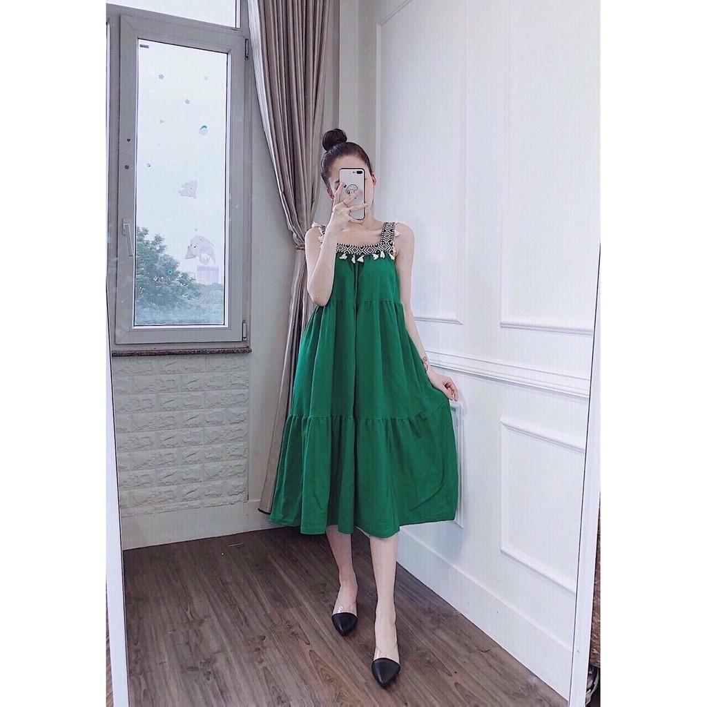 Đầm Bầu  Đầm Bầu Váy Bầu Chất Hoa Lụa Có Nơ Cổ, Freesize từ 45 đến 70Kg