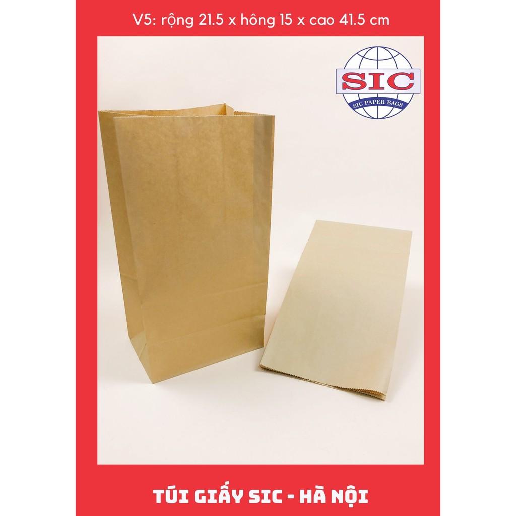 10 CHIẾC TÚI GIẤY KRAFT V5: 21.5x15x41.5 KHÔNG QUAI