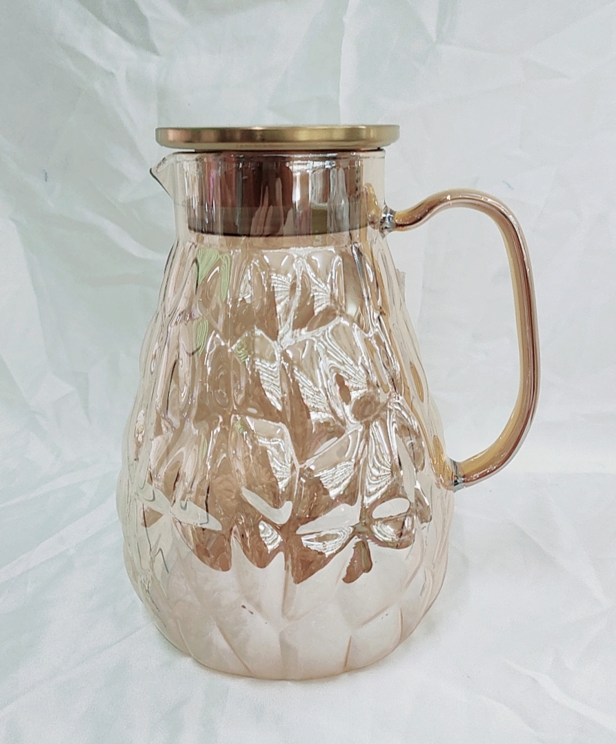 BÌNH ĐỰNG NƯỚC THỦY TINH MÀU VÀNG CHỊU NHIỆT 400 ĐỘ C DUNG TÍCH 1,7L
