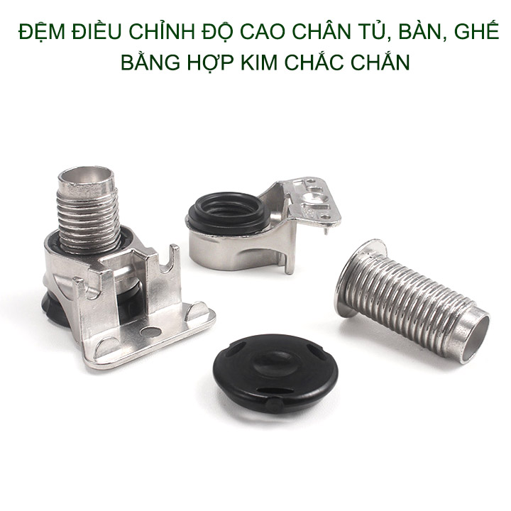 01 Dụng cụ điều chỉnh độ cao chân tủ, bàn, ghế đa năng làm bằng hợp kim kẽm chống gỉ