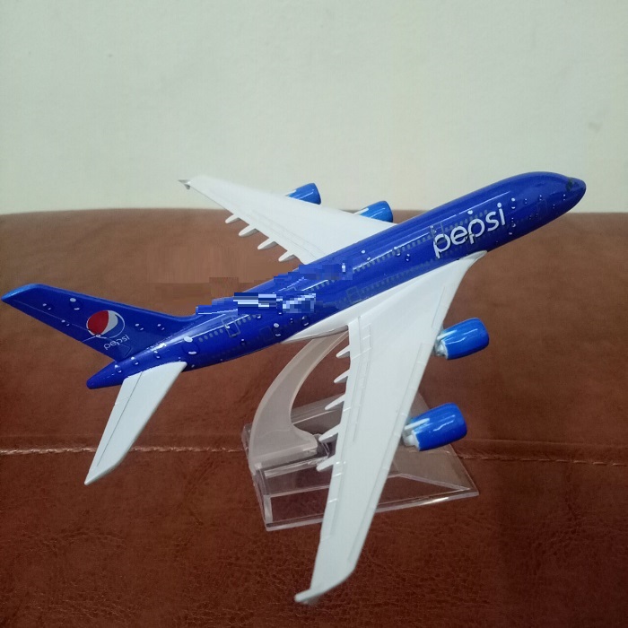 Mô hình máy bay tĩnh A380 Pepsi 16cm