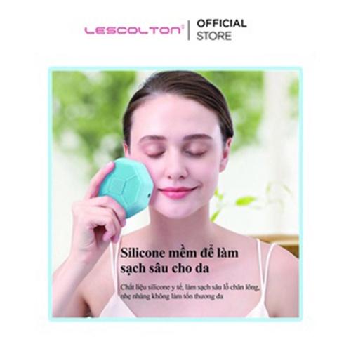 Máy rửa mặt cầm tay mini Lescolton thế hệ mới 4 chức năng đẩy tinh chất, massage, nâng cơ, rửa mặt