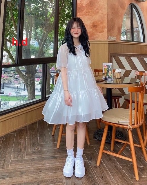 Đầm Suông Babydoll Dáng Thụng Cá tính Chất Đẹp 2 Lớp Điệu