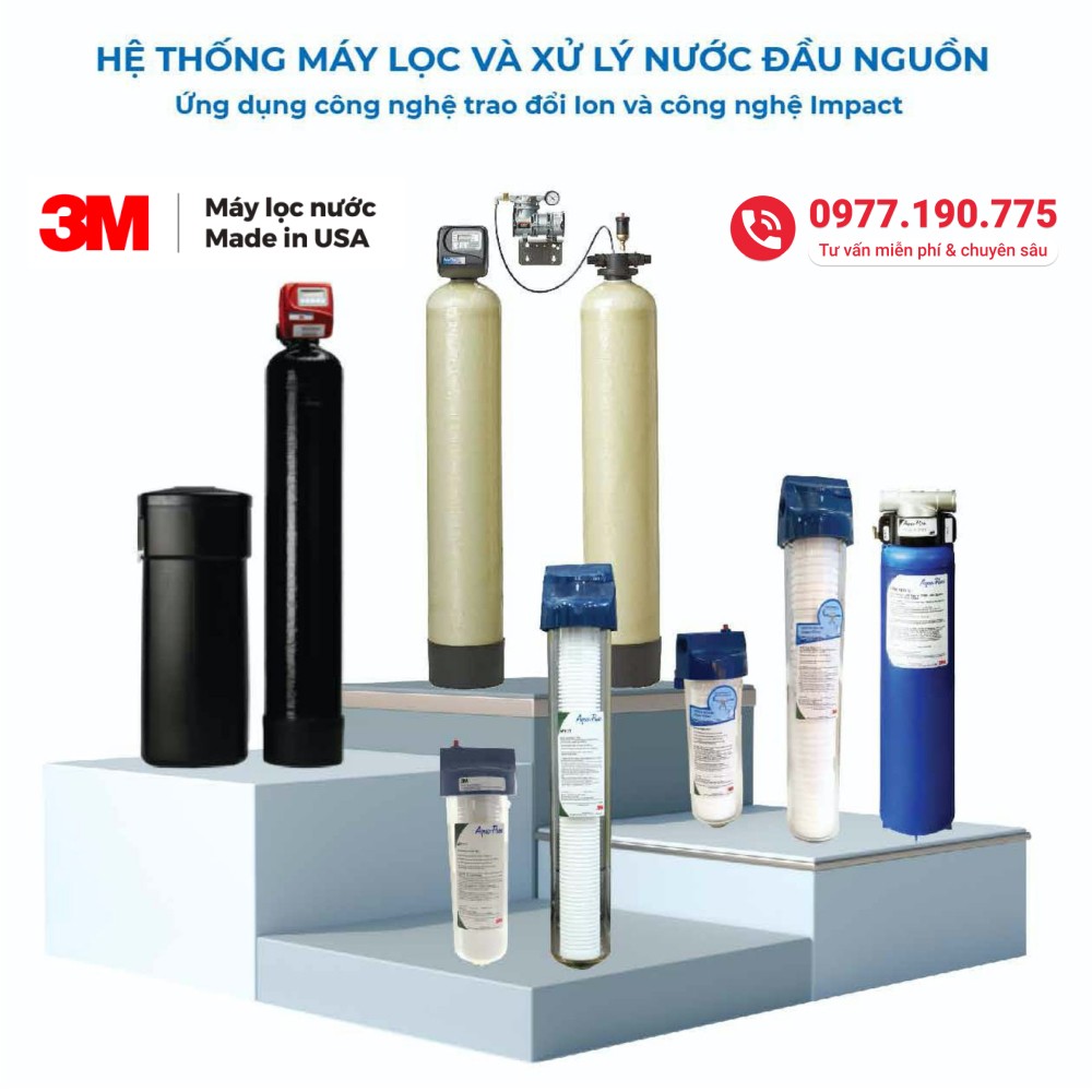 Máy Làm Mềm Nước 3M WTS150 Cho Biệt Thự, Villa, Nhà Phố... 3MWTS150 Chuyên Xử Lý Nước Cứng Nhập Khẩu Mỹ - Hàng Chính Hãng 3M