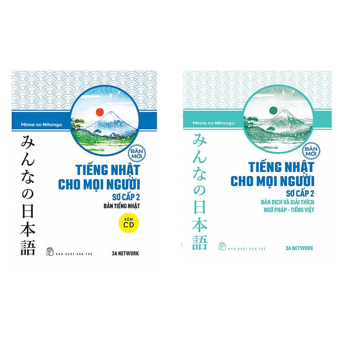 Combo Minna no Nihongo Bán Chạy: Giáo Trình Tiếng Nhật Cho Mọi Người Sơ Cấp 2 + Bản Dịch Và Giải Thích Ngữ Pháp - Tiếng Việt Sơ Cấp 2 (Cẩm Nang Học Tiếng Nhật Hiệu Qủa Nhất Dành Cho Người Việt / Tặng Kèm Bookmark Happy Life)