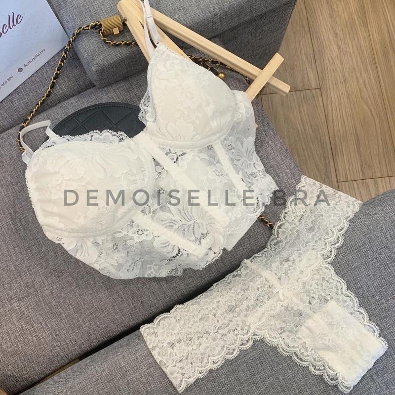 LACE CROPTOP - áo chân ren dài cup giả gọng