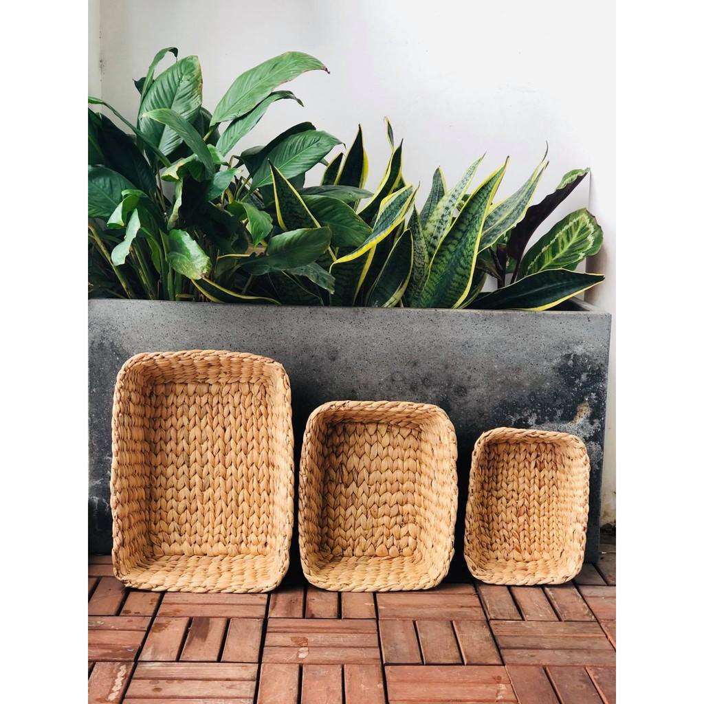 Giỏ lục bình đựng đồ hình chữ nhật