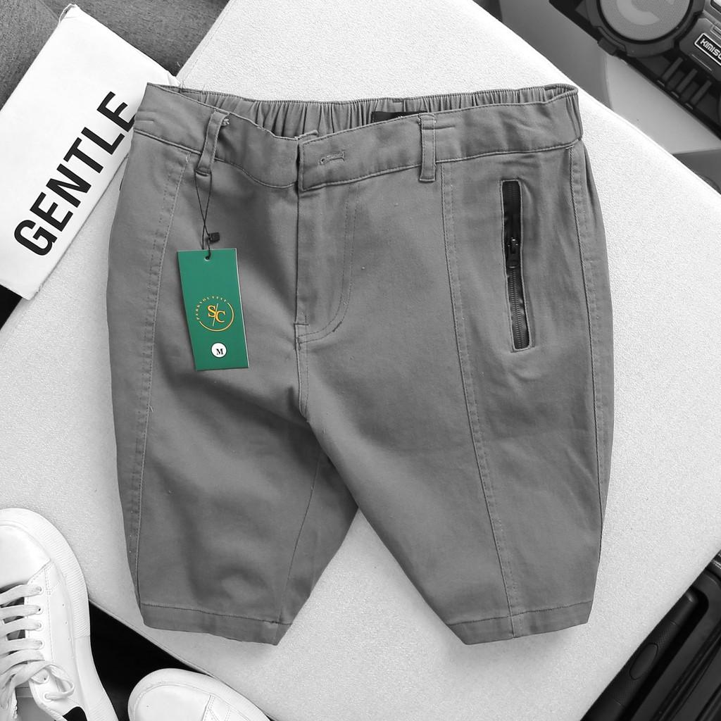 Quần Short Nam KAKI Túi Kéo - QS007 - Chất liệu vải co giãn, Thiết Kế Khoá Kéo Túi Trước
