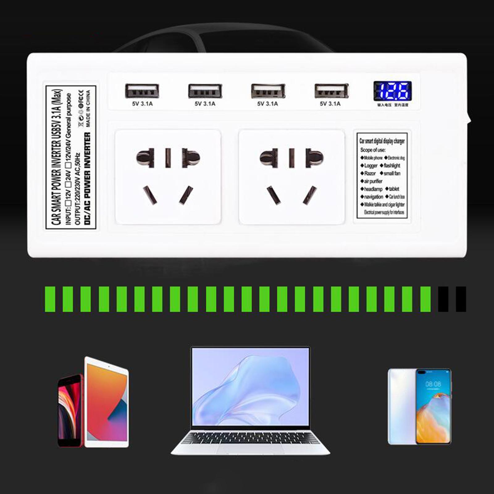 Car Inverter USB Auto Converter Inversor DC 12V to AC 220V White 12V