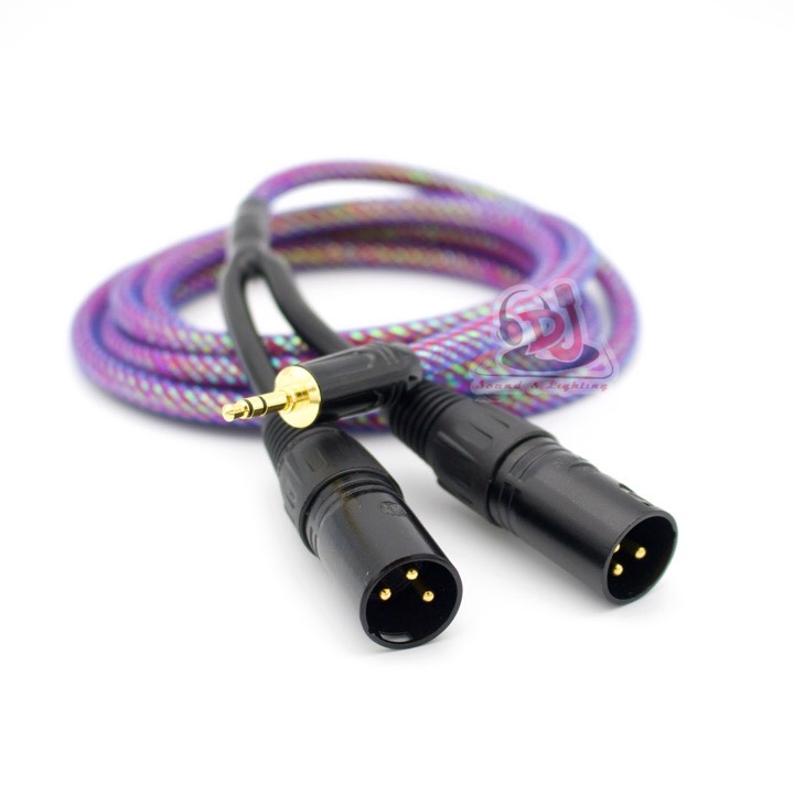 Dây jack 3.5mm ra 2 đầu jack XLR 3 pin, dây phát nhạc điện thoại