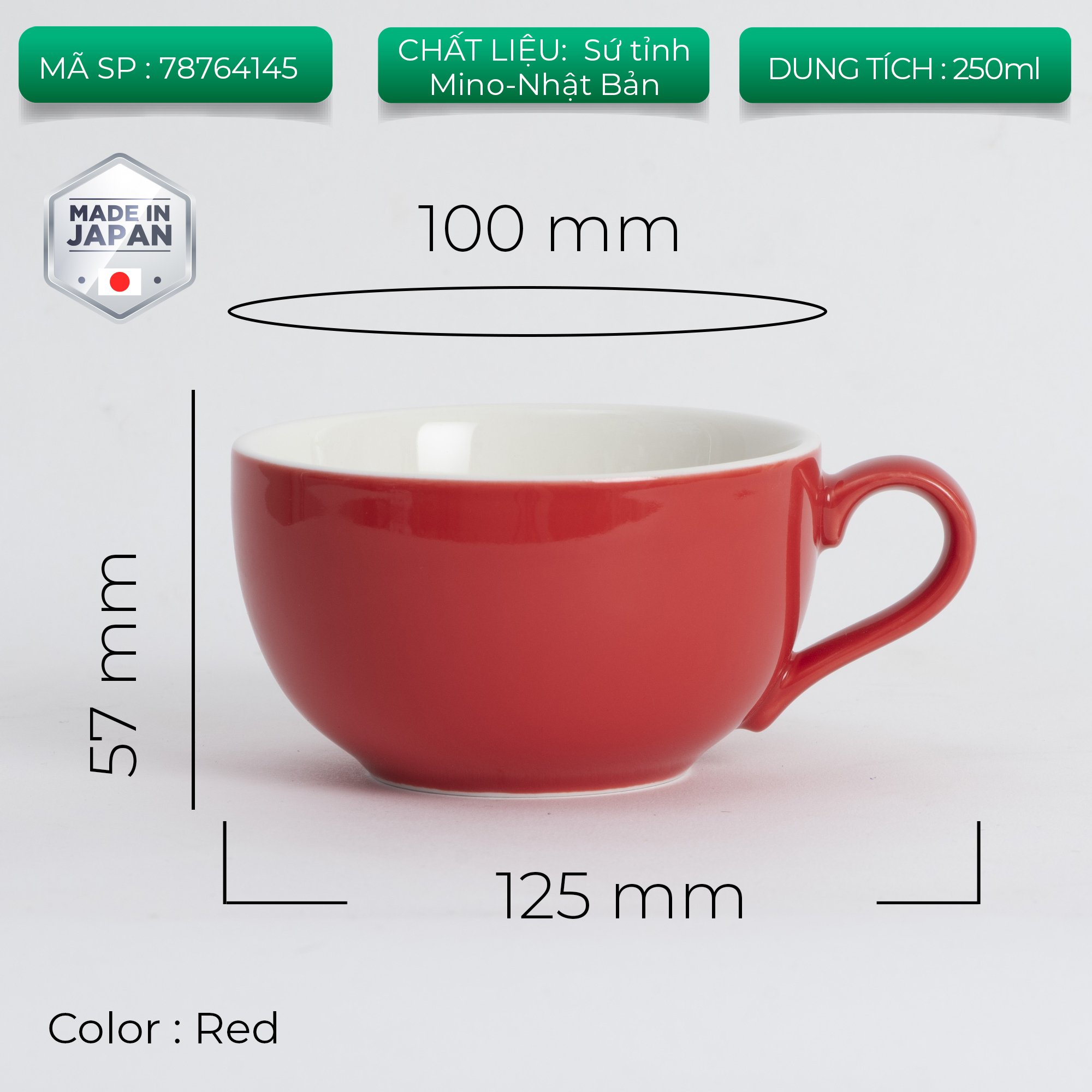 Ly sứ Origami Latte Bowl 250ml uống trà cà phê