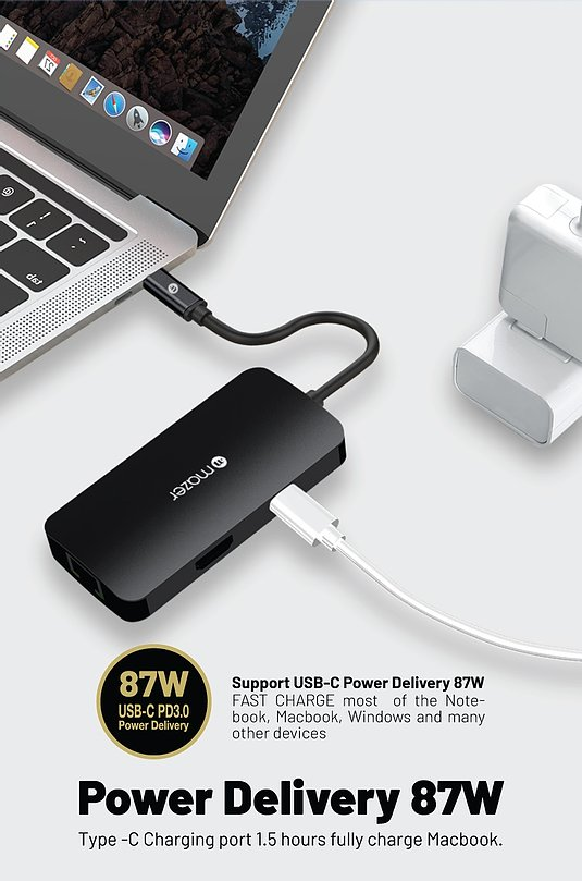 Cổng Chuyển Đổi Mazer USB-C 6-in-1 HUB - Hàng Chính Hãng