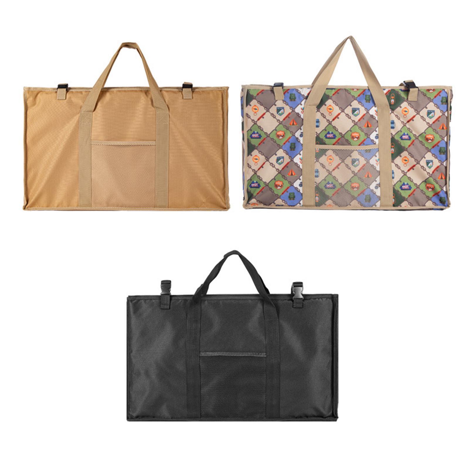 Folding Storage Bag Camping Drain Rack Storage Organizer for Camping Black