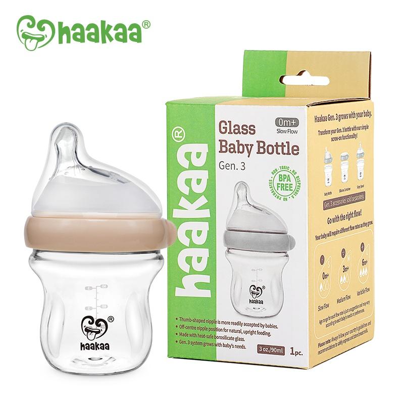 Bình sữa thủy tinh Gen.3 - Chính hãng Haakaa, New Zealand