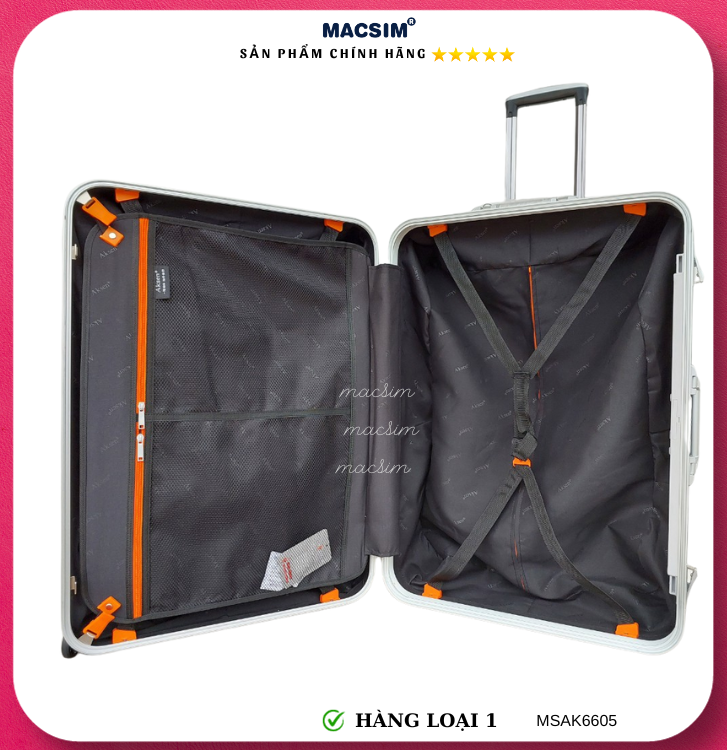 Vali cao cấp Macsim Aksen hàng loại 1 MSAK6605 cỡ 28 inch màu đỏ