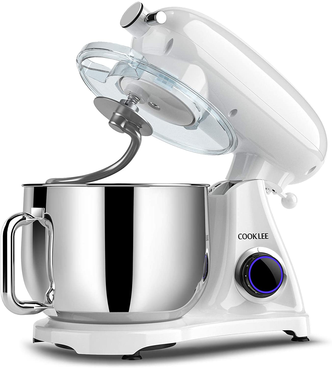 Máy nhào bột Cooklee thân kim loại 8L 1800W SM-1522YM- trộn được 1,2 kg bột khô - Bánh răng kim loại cao cấp - hàng chính hãng UK, Đức nhập khẩu