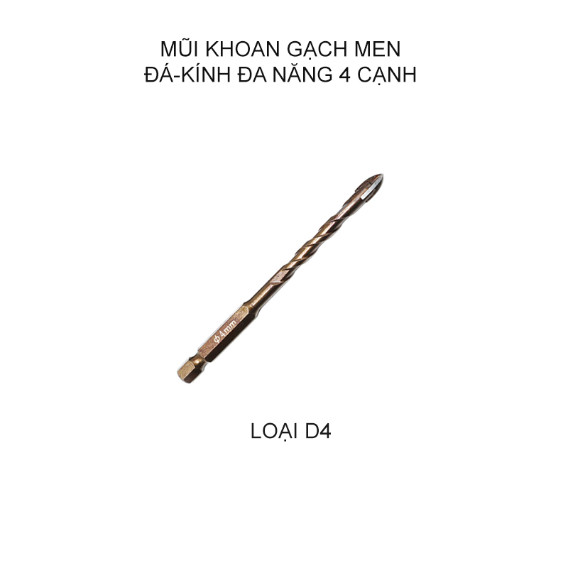 Mũi khoan chữ thập YG6X khoan gạch men, đá, bê tông, kính, nhôm, tấm sắt, gỗ đa năng