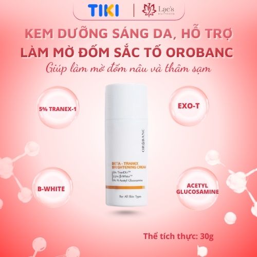 Kem giảm nám Orobanc Beta - Tranexamic Peptide Pigment Correcting Cream 30G