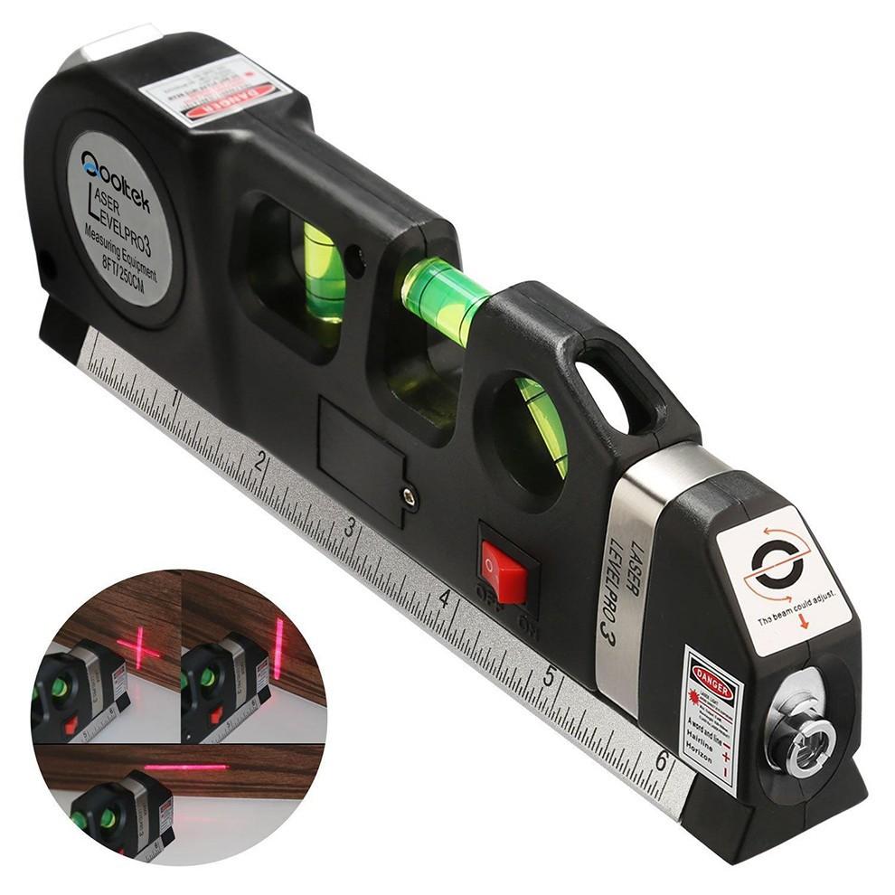 Thước Đo Laser Chữ Thập Căn Mực Kiêm Thước 2.5m 4in1