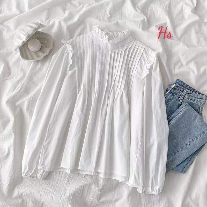 Áo baby doll viền bèo cánh tiên HS6