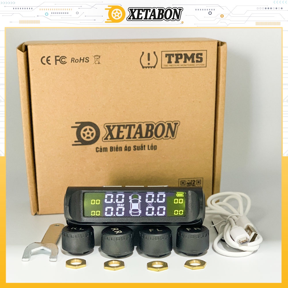 Cảm biến áp suất lốp XETABON- TPMS van gắn ngoài chống nước IP67