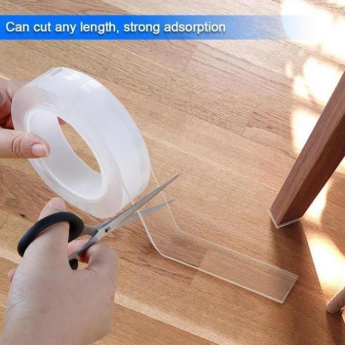 Băng dính băng keo 2 mặt trong suốt loại 5m